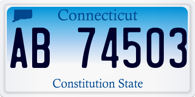 CT license plate AB74503