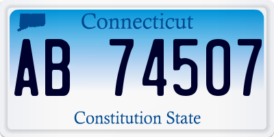 CT license plate AB74507