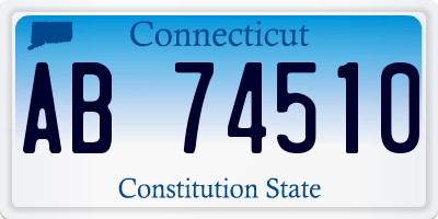 CT license plate AB74510