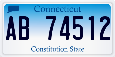 CT license plate AB74512