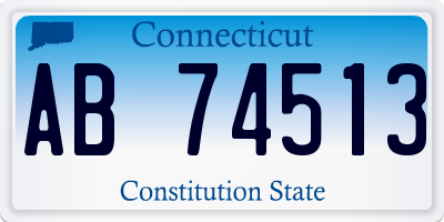 CT license plate AB74513