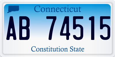 CT license plate AB74515