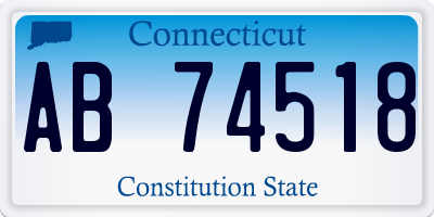 CT license plate AB74518