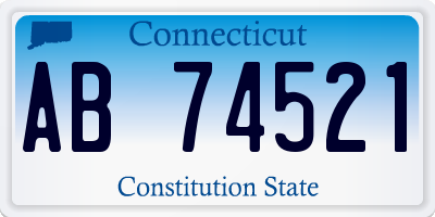 CT license plate AB74521