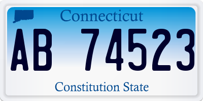 CT license plate AB74523