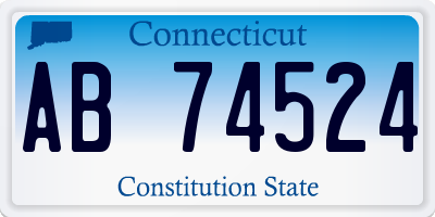 CT license plate AB74524