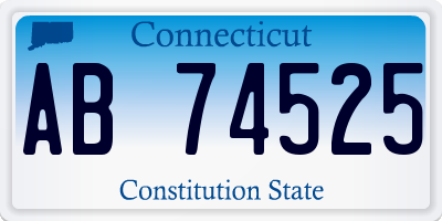 CT license plate AB74525