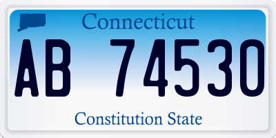 CT license plate AB74530