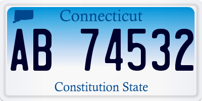 CT license plate AB74532