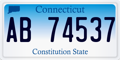 CT license plate AB74537