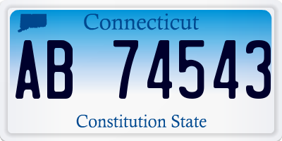 CT license plate AB74543