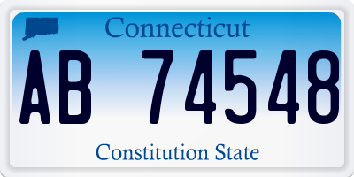 CT license plate AB74548