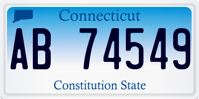 CT license plate AB74549