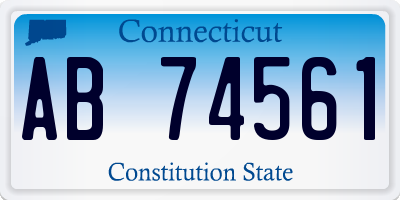 CT license plate AB74561