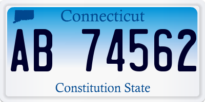 CT license plate AB74562