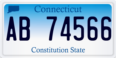 CT license plate AB74566