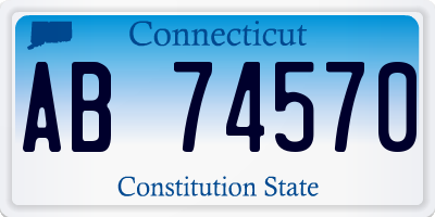 CT license plate AB74570