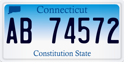 CT license plate AB74572