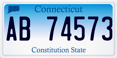 CT license plate AB74573