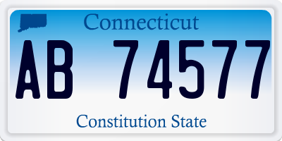 CT license plate AB74577