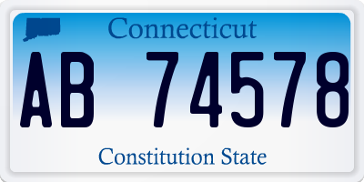 CT license plate AB74578