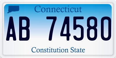 CT license plate AB74580