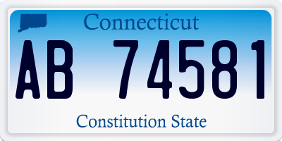 CT license plate AB74581