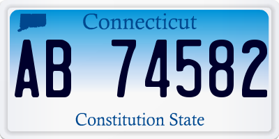 CT license plate AB74582