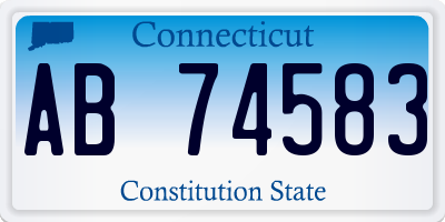 CT license plate AB74583