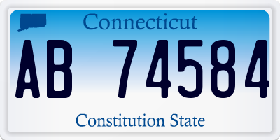 CT license plate AB74584