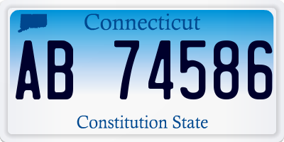 CT license plate AB74586