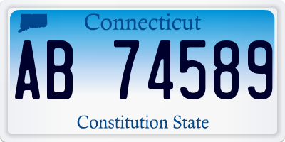 CT license plate AB74589