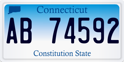 CT license plate AB74592