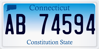 CT license plate AB74594