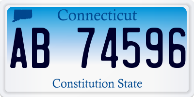 CT license plate AB74596