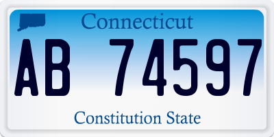 CT license plate AB74597