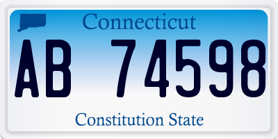 CT license plate AB74598