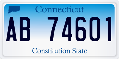 CT license plate AB74601