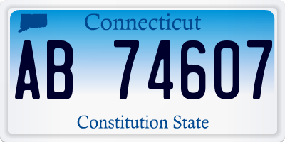 CT license plate AB74607