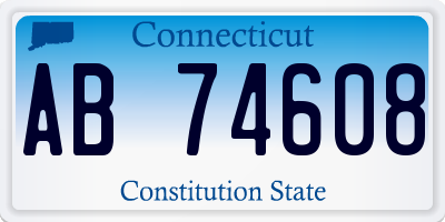 CT license plate AB74608