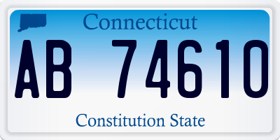 CT license plate AB74610