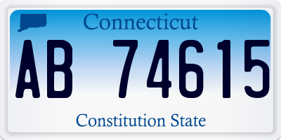 CT license plate AB74615