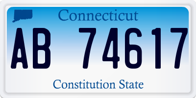 CT license plate AB74617