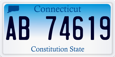 CT license plate AB74619