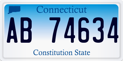 CT license plate AB74634