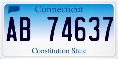 CT license plate AB74637