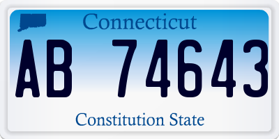 CT license plate AB74643