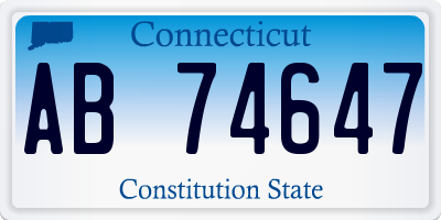 CT license plate AB74647