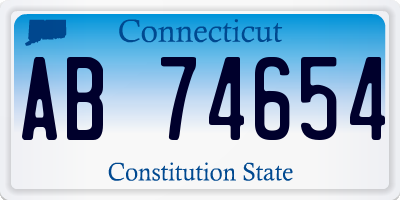 CT license plate AB74654