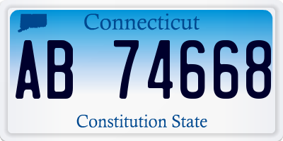 CT license plate AB74668